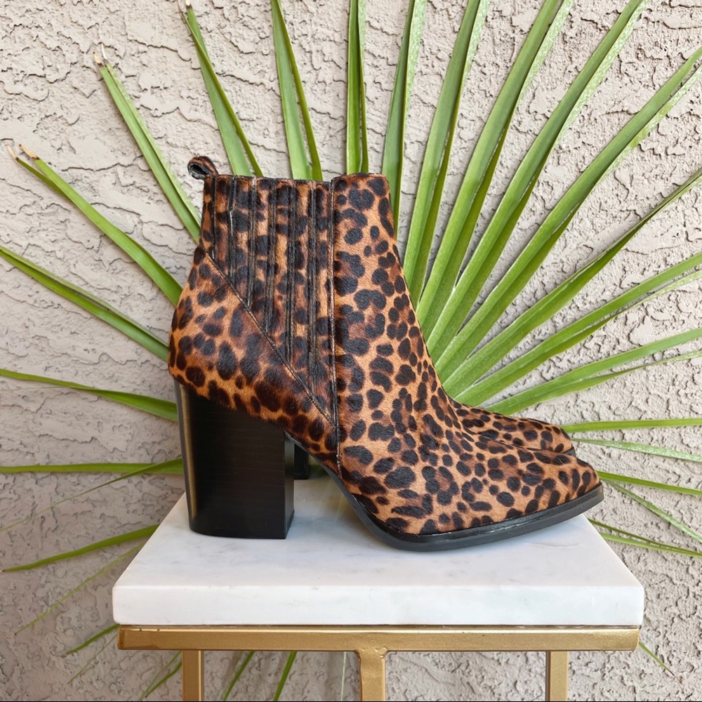 MARC FISHER NWOT Leopard Calf Hair Ankle Boots - Picture 10 of 15